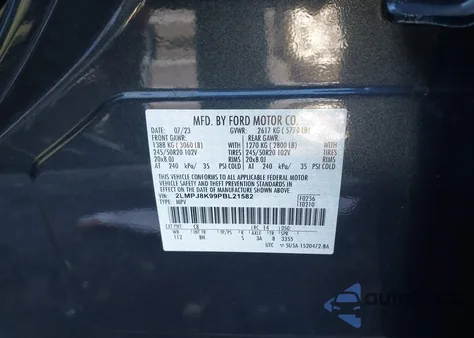 2023 Lincoln Nautilus Reserve from USA, damaged, VIN 2LMPJ8K99PBL21582